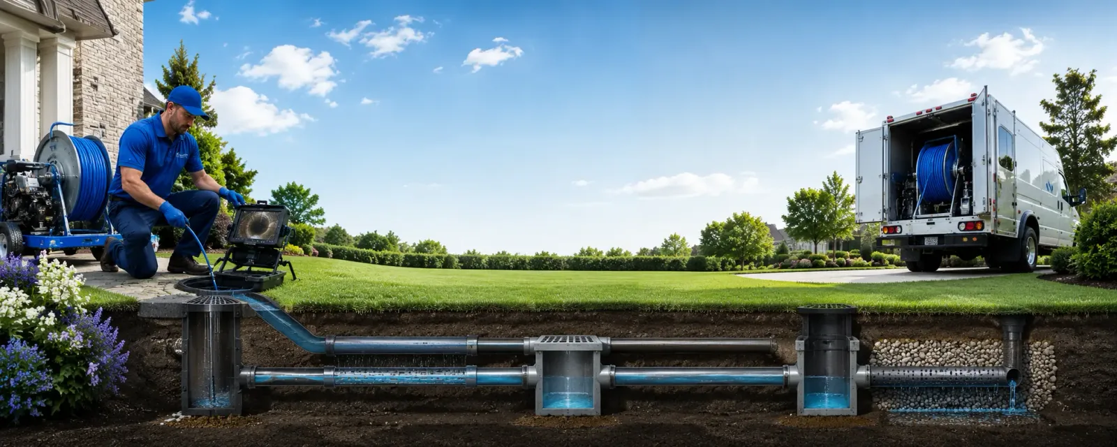 Outdoor drain cleaning information for De Valls Bluff, AR